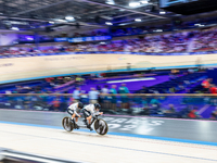 Hannah Chadwick (B) with pilot Skyler Espinoza of the USA competes in the Para Cycling Track - Women's B 3000m Individual Pursuit at the Nat...