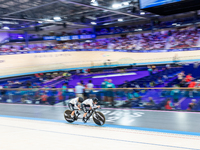 Hannah Chadwick (B) with pilot Skyler Espinoza of the USA competes in the Para Cycling Track - Women's B 3000m Individual Pursuit at the Nat...