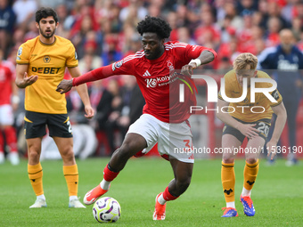 Ola Aina of Nottingham Forest is in action during the Premier League match between Nottingham Forest and Wolverhampton Wanderers at the City...