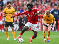 Ola Aina of Nottingham Forest is in action during the Premier League match between Nottingham Forest and Wolverhampton Wanderers at the City...