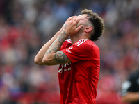 Neco Williams of Nottingham Forest reacts after a missed opportunity at goal during the Premier League match between Nottingham Forest and W...