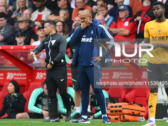 Nuno Espirito Santo, Nottingham Forest head coach, looks on during the Premier League match between Nottingham Forest and Wolverhampton Wand...