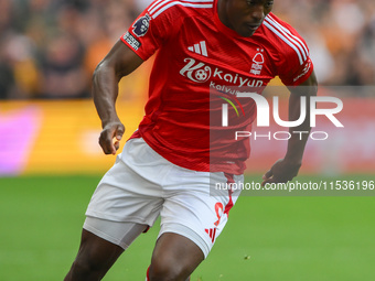 Taiwo Awoniyi of Nottingham Forest during the Premier League match between Nottingham Forest and Wolverhampton Wanderers at the City Ground...