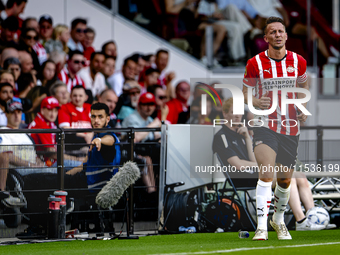 PSV player Luuk de Jong gets injured during the match PSV vs. Go Ahead Eagles at the Philips Stadium for the Dutch Eredivisie 4th round seas...