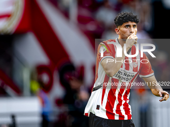 PSV player Ricardo Pepi during the match PSV vs. Go Ahead Eagles at the Philips Stadium for the Dutch Eredivisie 4th round season 2024-2025...