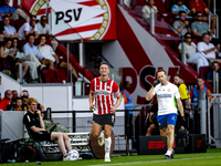 PSV player Luuk de Jong gets injured during the match PSV vs. Go Ahead Eagles at the Philips Stadium for the Dutch Eredivisie 4th round seas...