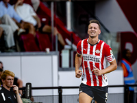 PSV player Luuk de Jong gets injured during the match PSV vs. Go Ahead Eagles at the Philips Stadium for the Dutch Eredivisie 4th round seas...