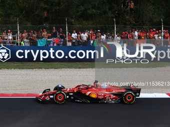 Charles Leclerc of Ferrari during the Formula 1 Italian Grand Prix at Autodromo Nazionale di Monza in Monza, Italy on September 1, 2024. (