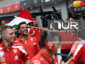 Ferrari team after the Formula 1 Italian Grand Prix at Autodromo Nazionale di Monza in Monza, Italy on September 1, 2024. (