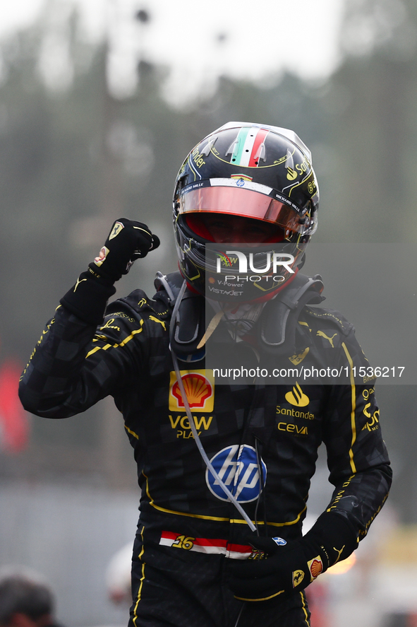 Charles Leclerc of Ferrari after the Formula 1 Italian Grand Prix at Autodromo Nazionale di Monza in Monza, Italy on September 1, 2024. 