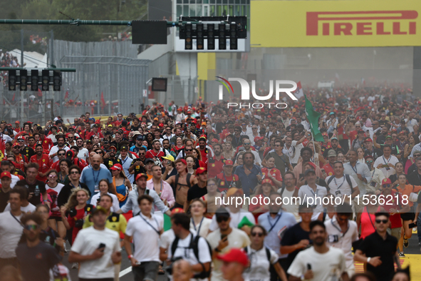 Fans after the Formula 1 Italian Grand Prix at Autodromo Nazionale di Monza in Monza, Italy on September 1, 2024. 