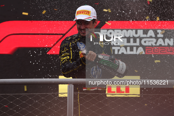 Charles Leclerc of Ferrari after the Formula 1 Italian Grand Prix at Autodromo Nazionale di Monza in Monza, Italy on September 1, 2024. 