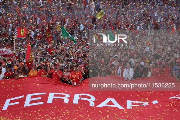 Fans after the Formula 1 Italian Grand Prix at Autodromo Nazionale di Monza in Monza, Italy on September 1, 2024. 