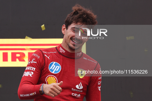 Charles Leclerc of Ferrari after the Formula 1 Italian Grand Prix at Autodromo Nazionale di Monza in Monza, Italy on September 1, 2024. 