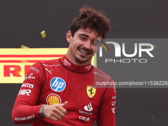 Charles Leclerc of Ferrari after the Formula 1 Italian Grand Prix at Autodromo Nazionale di Monza in Monza, Italy on September 1, 2024. (