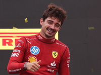 Charles Leclerc of Ferrari after the Formula 1 Italian Grand Prix at Autodromo Nazionale di Monza in Monza, Italy on September 1, 2024. (