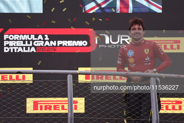 Charles Leclerc of Ferrari after the Formula 1 Italian Grand Prix at Autodromo Nazionale di Monza in Monza, Italy on September 1, 2024. 