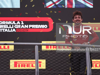 Charles Leclerc of Ferrari after the Formula 1 Italian Grand Prix at Autodromo Nazionale di Monza in Monza, Italy on September 1, 2024. (