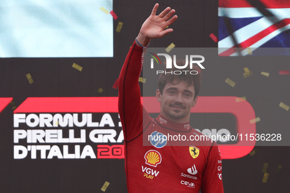 Charles Leclerc of Ferrari after the Formula 1 Italian Grand Prix at Autodromo Nazionale di Monza in Monza, Italy on September 1, 2024. 