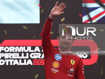 Charles Leclerc of Ferrari after the Formula 1 Italian Grand Prix at Autodromo Nazionale di Monza in Monza, Italy on September 1, 2024. (