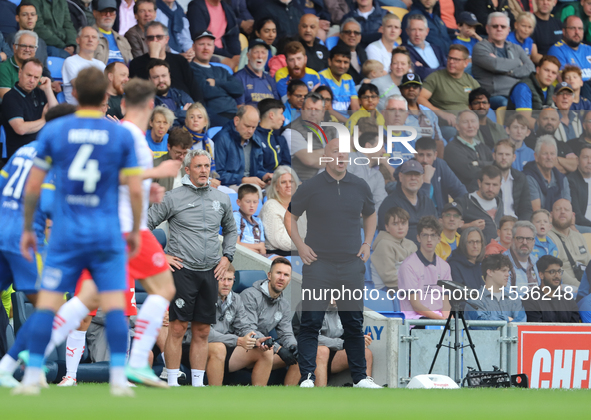 Fleetwood Town manager Charlie Adam during the Sky Bet League 2 match between AFC Wimbledon and Fleetwood Town at Plough Lane in Wimbledon,...