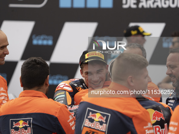 Oncu Deniz of Red Bull KTM Ajo KALEX competes in the Moto2 category during the Moto Grand Prix GoPro of Aragon Grand Prix Race MotoGP on Sun...