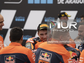 Oncu Deniz of Red Bull KTM Ajo KALEX competes in the Moto2 category during the Moto Grand Prix GoPro of Aragon Grand Prix Race MotoGP on Sun...