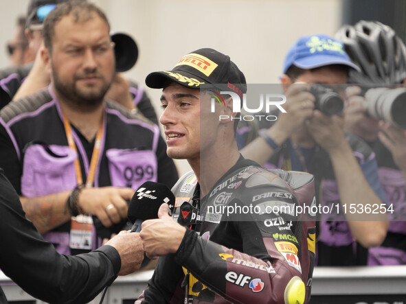 Arbilino Tony, number 14, from the Elf Marc VDS Racing Team, rides a KALEX during the Moto2 Grand Prix race at the Moto Grand Prix GoPro of...