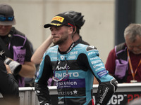 Jake Dixon (96) of the CFMOTO Inde Aspar Team rides a KALEX during the Moto2 race at the Moto Grand Prix GoPro of Aragon at the Motorland ci...