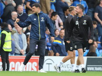 AFC Wimbledon manager Johnnie Jackson celebrates the win after the Sky Bet League 2 match between AFC Wimbledon and Fleetwood Town at Plough...