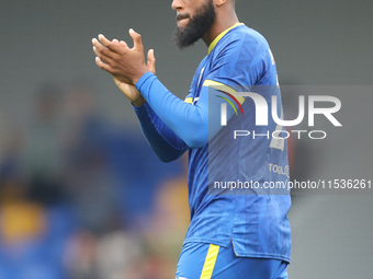 AFC Wimbledon player Myles Hippolyte celebrates the win after the Sky Bet League 2 match between AFC Wimbledon and Fleetwood Town at Plough...