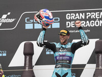 Jake Dixon (96) of the CFMOTO Inde Aspar Team rides a KALEX during the Moto2 race at the Moto Grand Prix GoPro of Aragon at the Motorland ci...