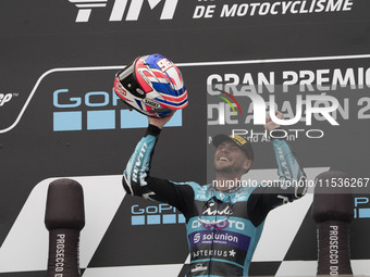 Jake Dixon (96) of the CFMOTO Inde Aspar Team rides a KALEX during the Moto2 race at the Moto Grand Prix GoPro of Aragon at the Motorland ci...