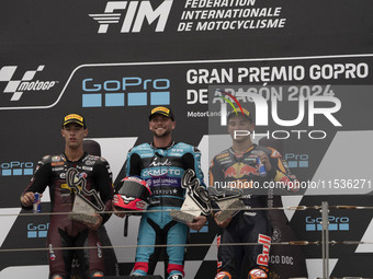 Winners podium: 14 Arbilino Tony MOTO2 (TArb) ITA Elf Marc VDS Racing Team KALEX, 96 Dixon Jake MOTO2 (JDix) GBR CFMOTO Inde Aspar Team KALE...