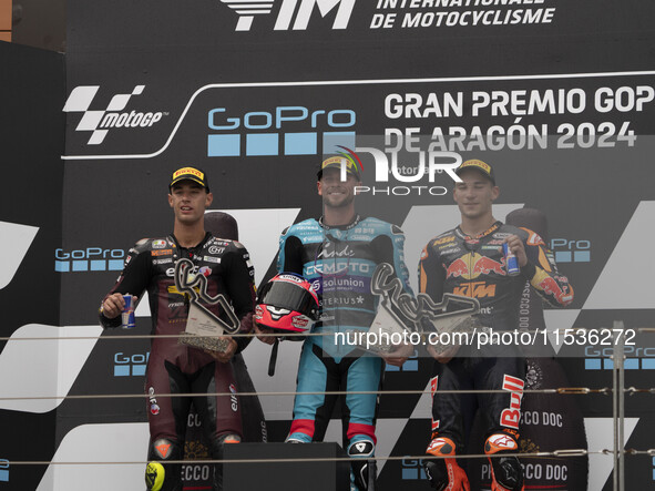 Winners podium: 14 Arbilino Tony MOTO2 (TArb) ITA Elf Marc VDS Racing Team KALEX, 96 Dixon Jake MOTO2 (JDix) GBR CFMOTO Inde Aspar Team KALE...