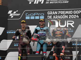 Winners podium: 14 Arbilino Tony MOTO2 (TArb) ITA Elf Marc VDS Racing Team KALEX, 96 Dixon Jake MOTO2 (JDix) GBR CFMOTO Inde Aspar Team KALE...