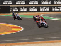 Marc Marquez (Spa-Gresini Racing Ducati) and Pedro Acosta (Spa-GASGAS Factory Racing) during the Moto Grand Prix GoPro of Aragon Grand Prix...