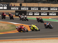 Enea Bastianini (Ita-Ducati Lenovo Team) and Fabio Di Giannantonio (Ita-VR46 Team Ducati) participate in the Moto Grand Prix GoPro of Aragon...