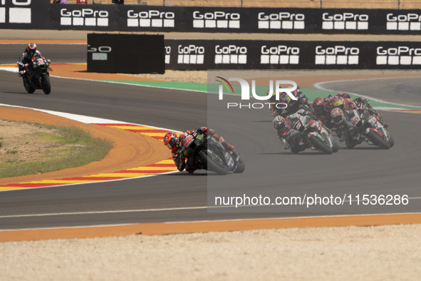 Fabio Quartararo (Fra-Monster Yamaha Team), Johann Zarco (Fra-Honda LCR), and Takaaki Nakagami (Gia-Honda LCR) participate in the Moto Grand...