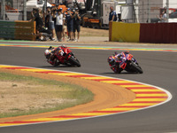 Jorge Martin (Spa-Pramac Racing Ducati) and Pedro Acosta (Spa-GASGAS Factory Racing) during the Moto Grand Prix GoPro of Aragon Grand Prix R...