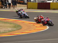 Jorge Martin (89, Spa-Pramac Racing Ducati), Pedro Acosta (31, Spa-GASGAS Factory Racing), and Alex Marquez (73, Spa-Gresini Racing Ducati)...