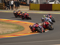 Jorge Martin (89, Spa-Pramac Racing Ducati), Pedro Acosta (31, Spa-GASGAS Factory Racing), and Alex Marquez (73, Spa-Gresini Racing Ducati)...