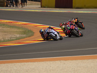 Alex Marquez (Spa-Gresini Racing Ducati) and Franco Morbidelli (Ita-Pramac Racing Ducati) participate in the Moto Grand Prix GoPro of Aragon...