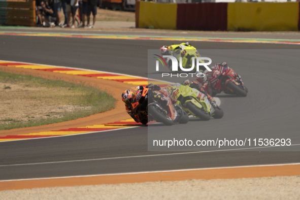 Brad Binder (Saf-Red Bull KTM Factory Racing), Marco Bezzecchi (Ita-VR46 Team Ducati), and Enea Bastianini (Ita-Ducati Lenovo Team) particip...