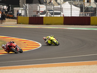 Enea Bastianini (Ita-Ducati Lenovo Team) and Fabio Di Giannantonio (Ita-VR46 Team Ducati) participate in the Moto Grand Prix GoPro of Aragon...