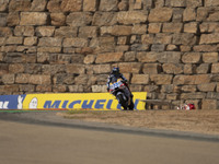 Alex Marquez (Spa-Gresini Racing Ducati) participates in the Moto Grand Prix GoPro of Aragon Grand Prix Race MotoGP on Sunday at the Motorla...