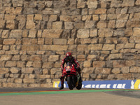 Augusto Fernandez (Spa-GASGAS Factory Racing) participates in the Moto Grand Prix GoPro of Aragon Grand Prix Race MotoGP on Sunday at the Mo...