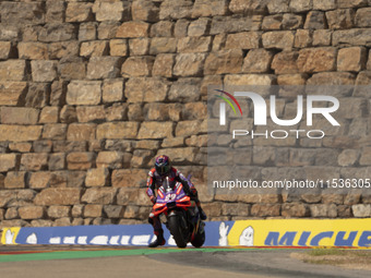 Jorge Martin (Spa-Pramac Racing Ducati) participates in the Moto Grand Prix GoPro of Aragon Grand Prix Race MotoGP on Sunday at the Motorlan...