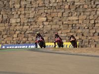 Franco Morbidelli (Ita-Pramac Racing Ducati), Francesco Bagnaia (Ita-Ducati Lenovo Team), and Brad Binder (Saf-Red Bull KTM Factory Racing)...