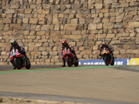 Franco Morbidelli (Ita-Pramac Racing Ducati), Francesco Bagnaia (Ita-Ducati Lenovo Team), and Brad Binder (Saf-Red Bull KTM Factory Racing)...